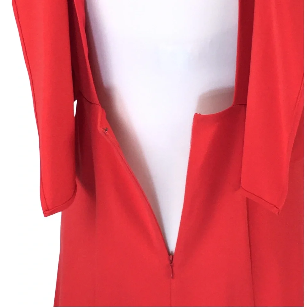 BCBGMaxAzria Mode Orange Coral Mod Tiered Open Back Retro Swing Dress size 6 - Picture 12 of 14